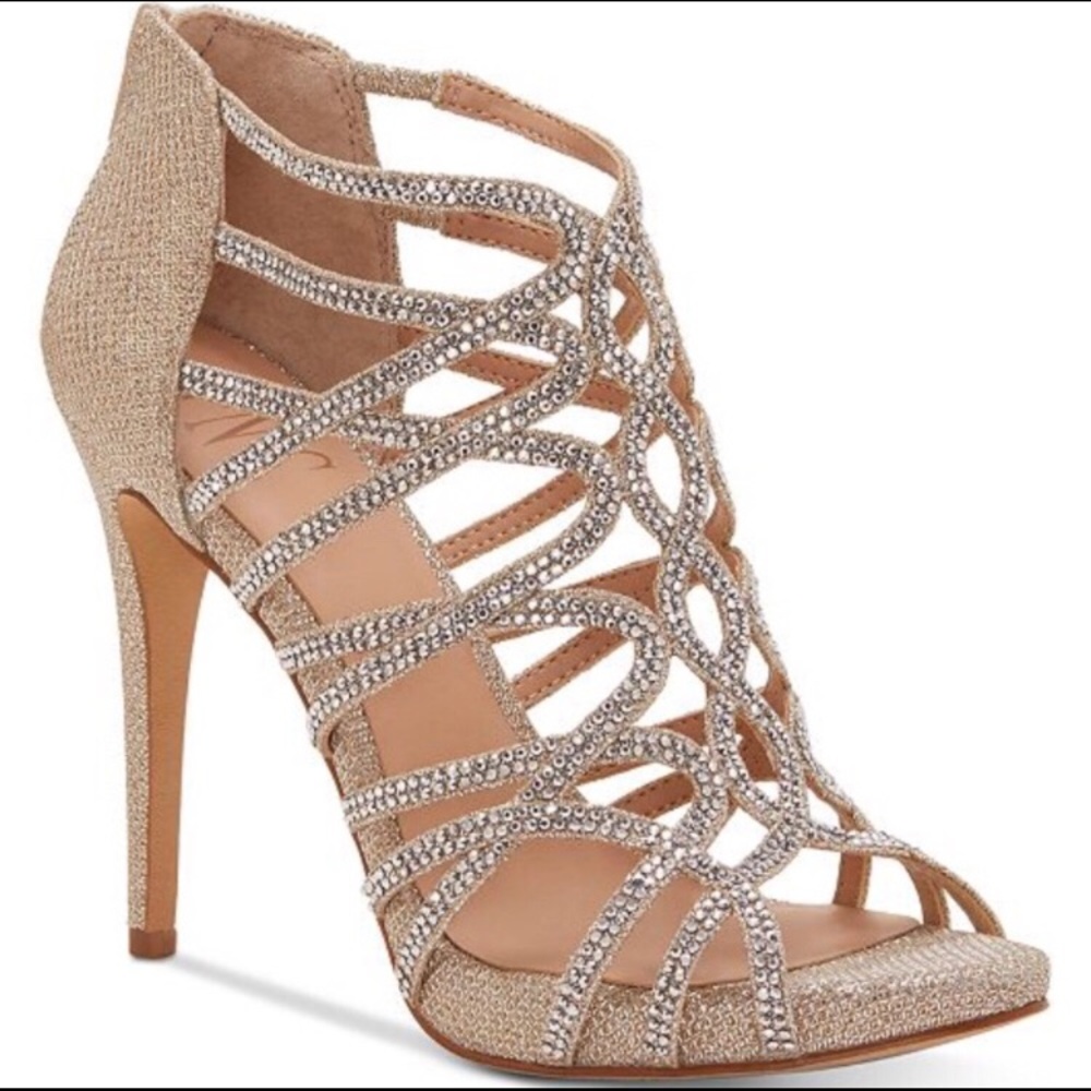 Gold Rhinestone Heels